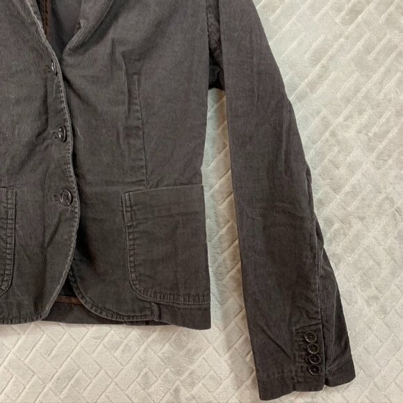 J Crew Womens 6 Corduroy Blazer Jacket Dark Brown Button Front 100% Cotton - Picture 4 of 15